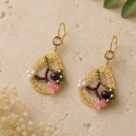 Perlen - Amethyst - Rosenquarz